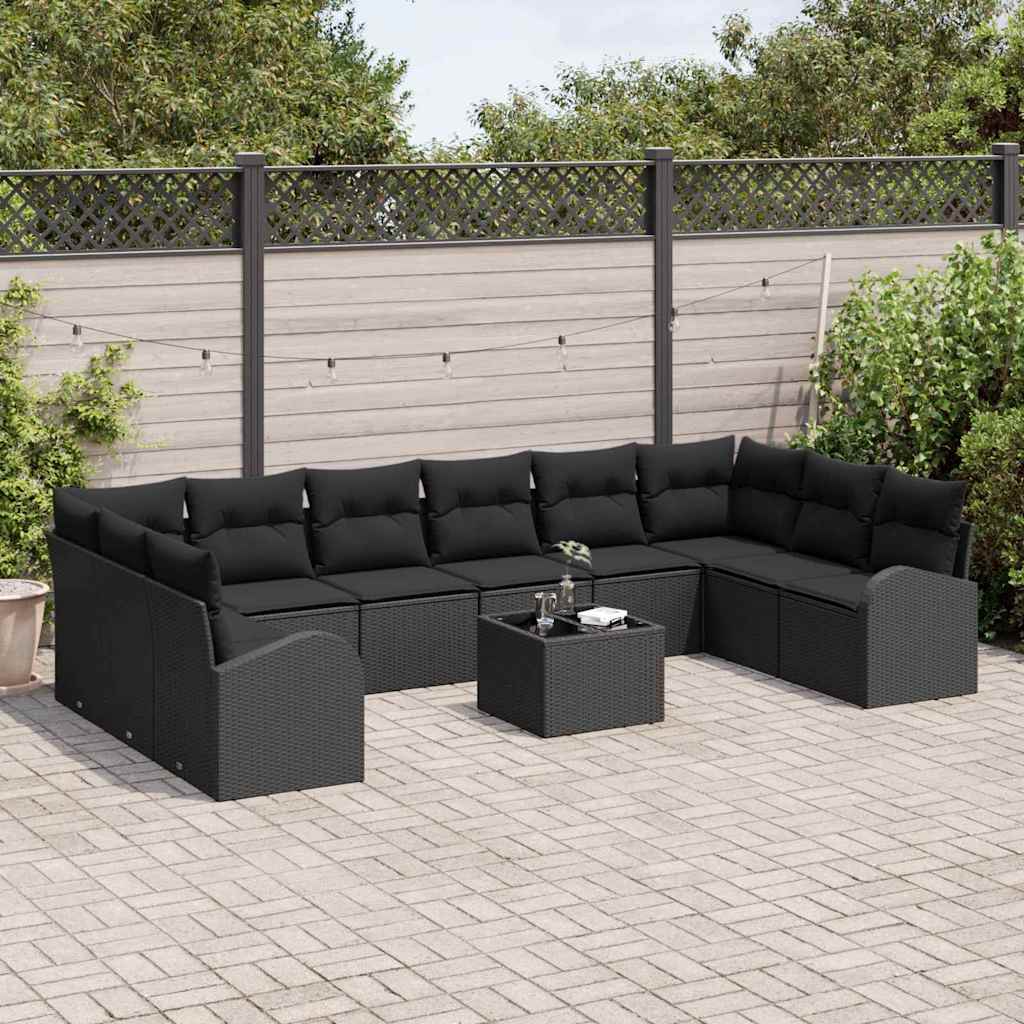 Set sofe s jastukom 11 pcs Crna Poliratana