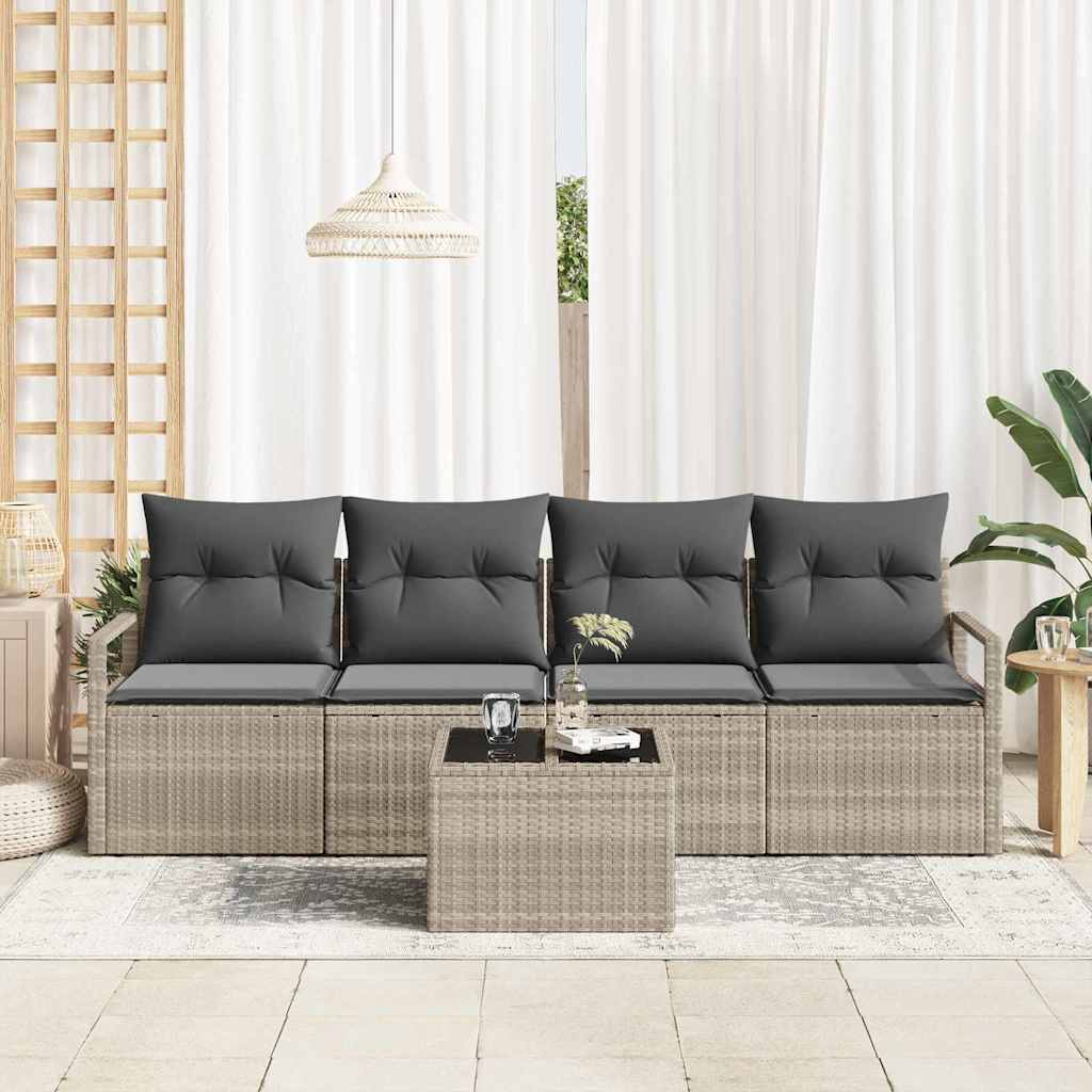 Set sofe 5 pcs Svijetlosiva i tamnosiva poliratan