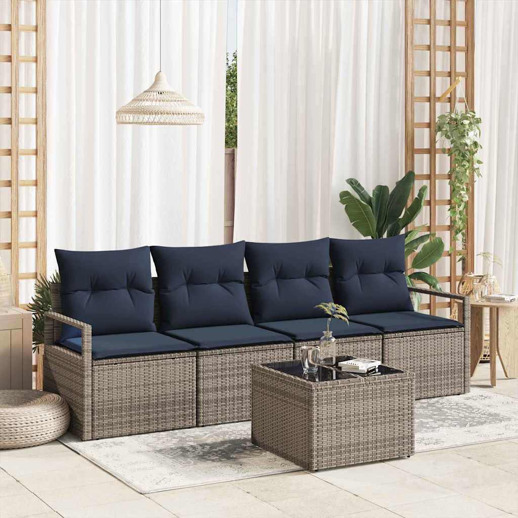 Set sofe 5 pcs Siva i plava poliratan