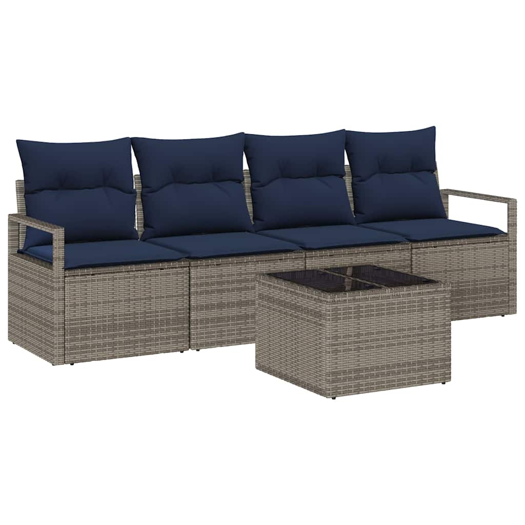 Set sofe 5 pcs Siva i plava poliratan