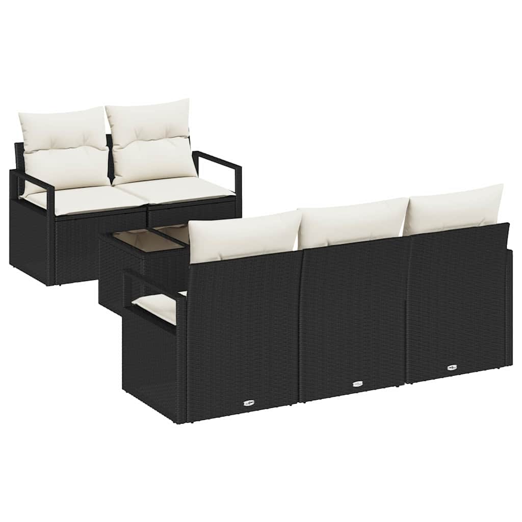 Set sofe s jastukom 6 pcs Crna i Krema poliratan