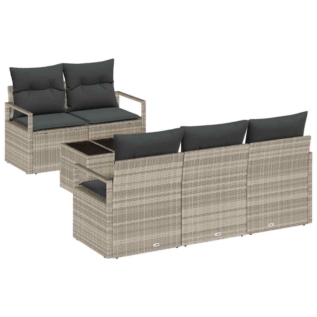 Set sofe s jastukom 6 pcs Svjetlosiva poliratan