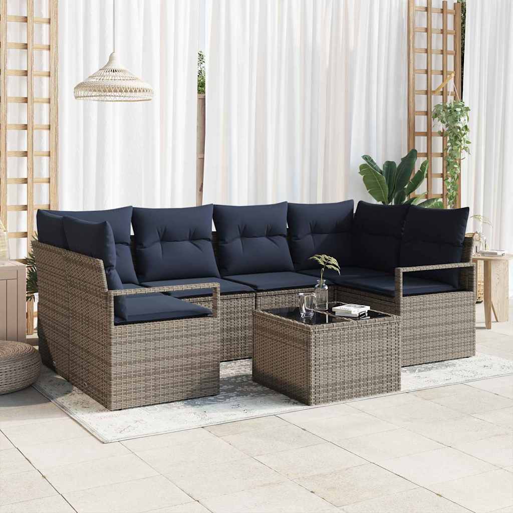 Set sofe 7 pcs Siva i plava poliratan