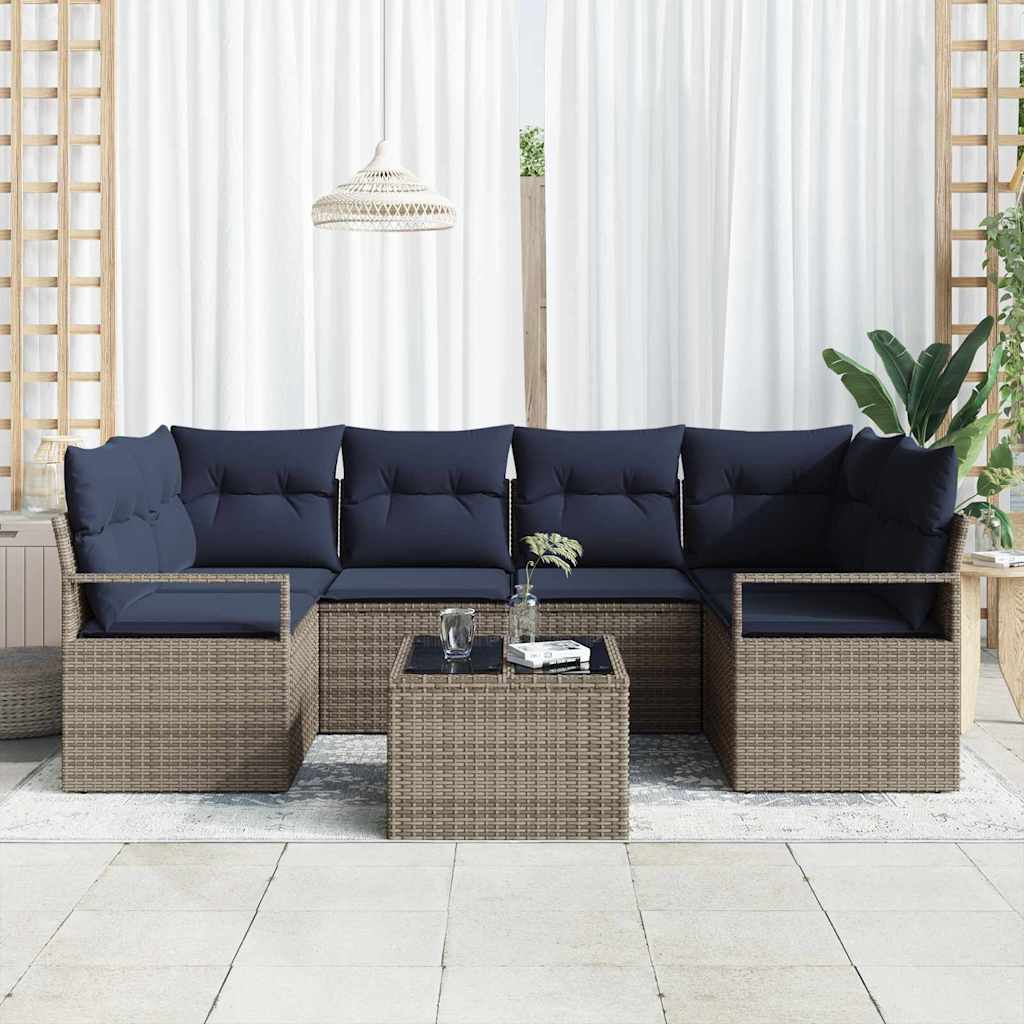 Set sofe 7 pcs Siva i plava poliratan