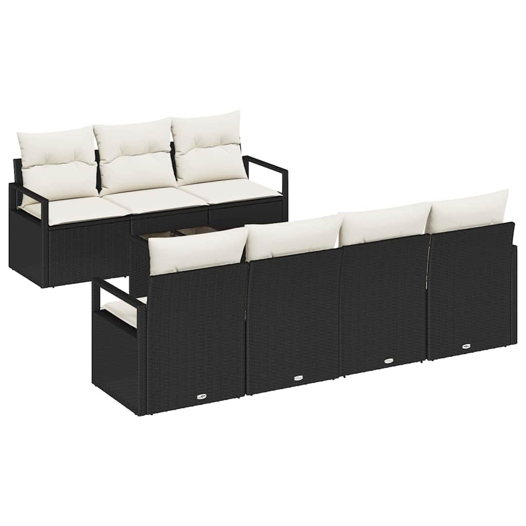 Set sofe s jastukom 8 pcs Crna i Krema poliratan