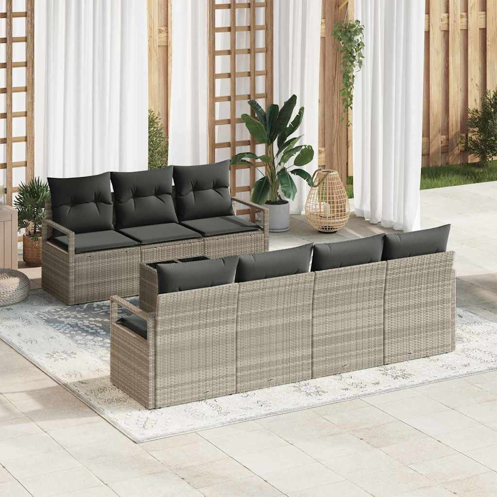 Set sofe s jastukom 8 pcs Svjetlosiva poliratan
