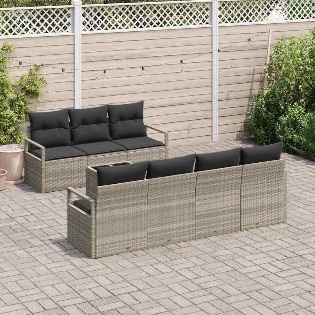 Set sofe s jastukom 8 pcs Svjetlosiva poliratan