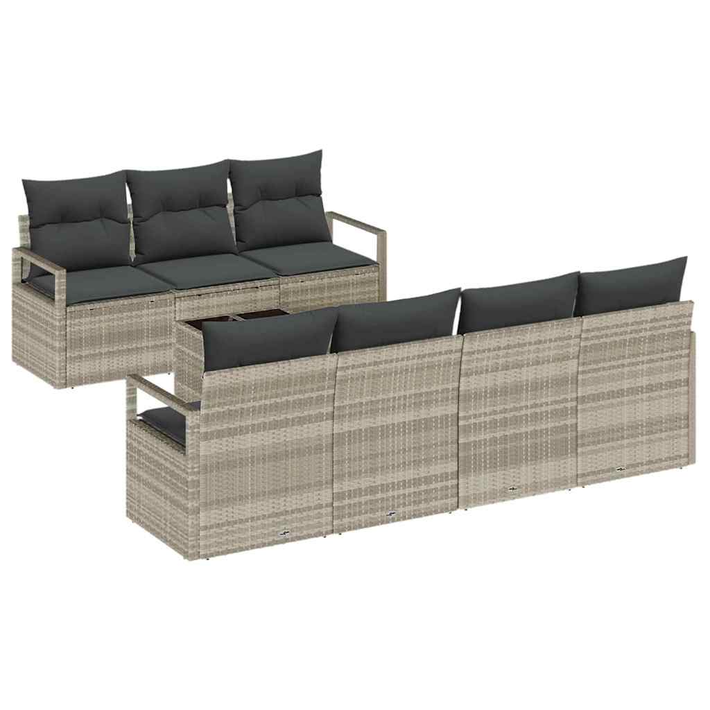 Set sofe s jastukom 8 pcs Svjetlosiva poliratan
