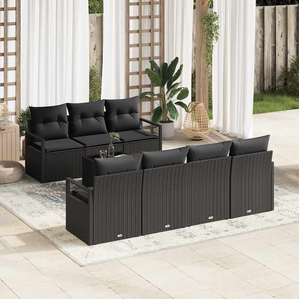 Set sofe s jastukom 8 pcs Crna poliratan