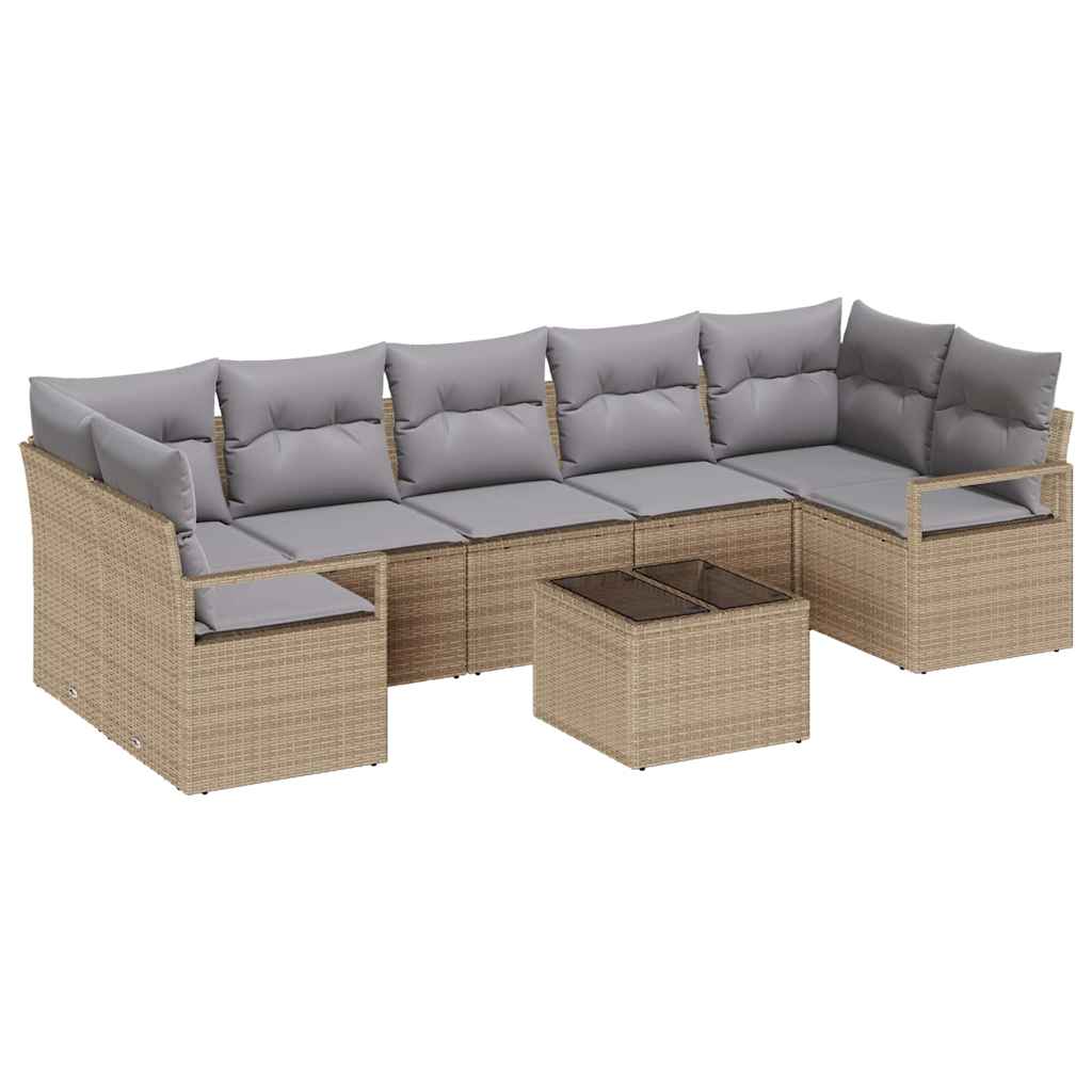 Set sofe 8 pcs Bež i siva poliratan