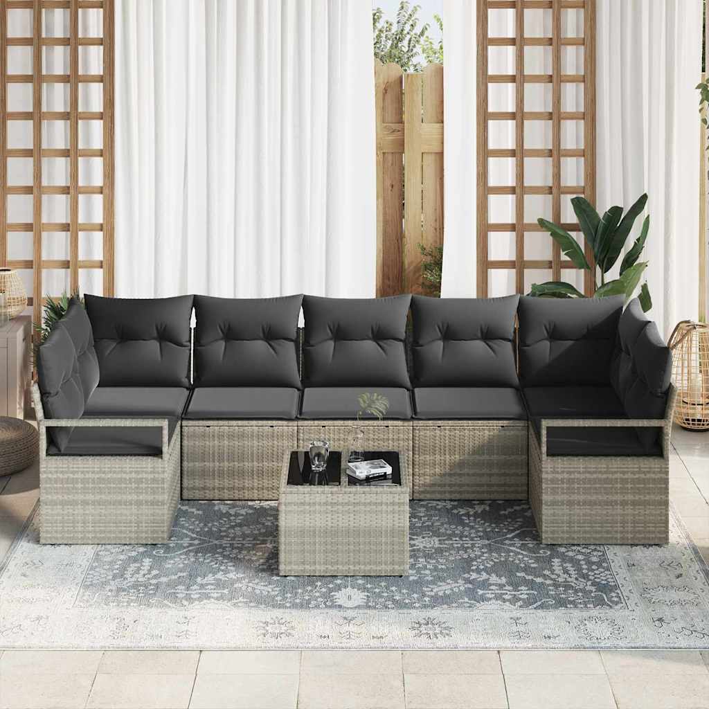 Set sofe 8 pcs Svijetlo siva i tamno siva poliratan