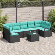 Set sofe 8 pcs Crna i Tirkizna poliratan