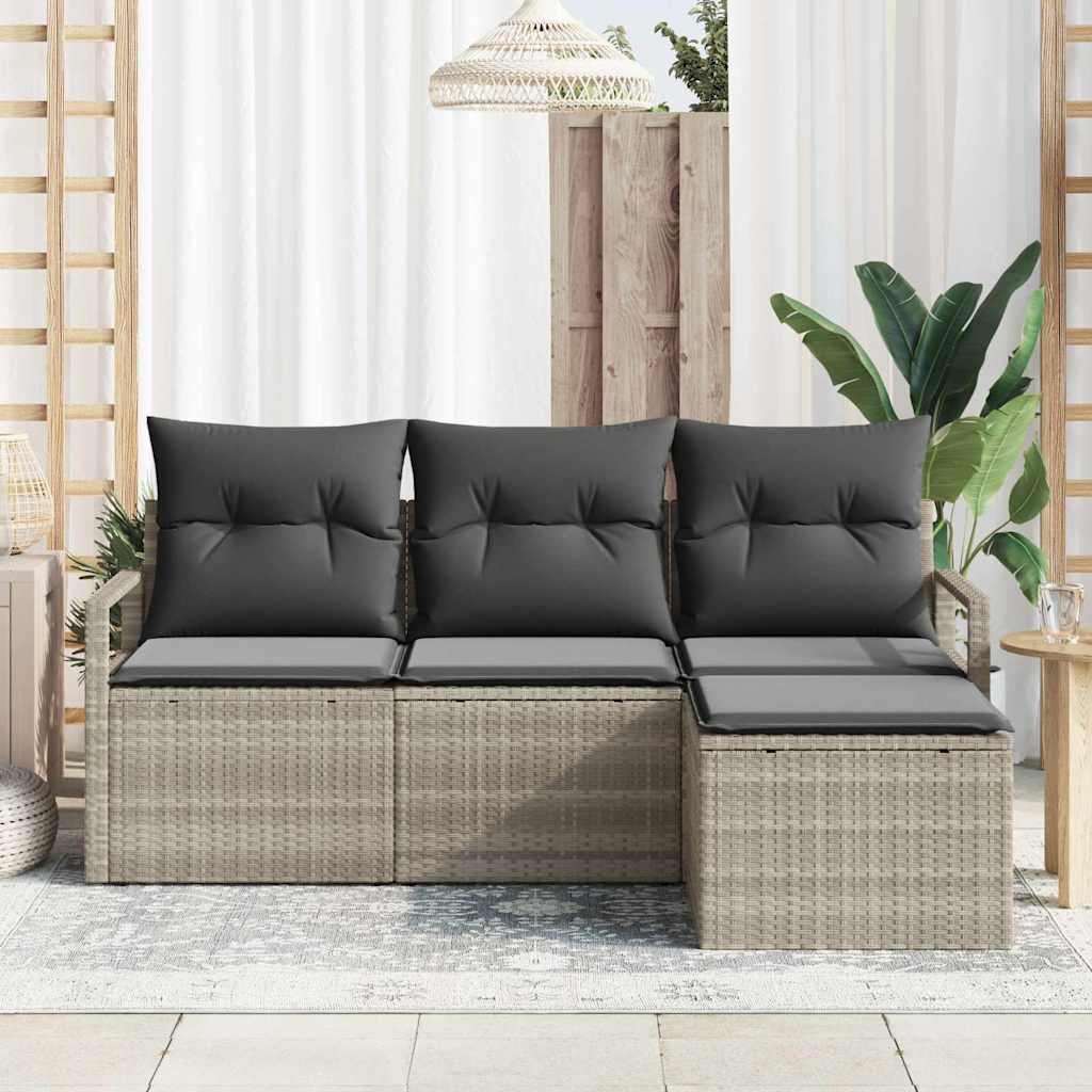 Set sofe 4 pcs Svjetlosiva poliratan