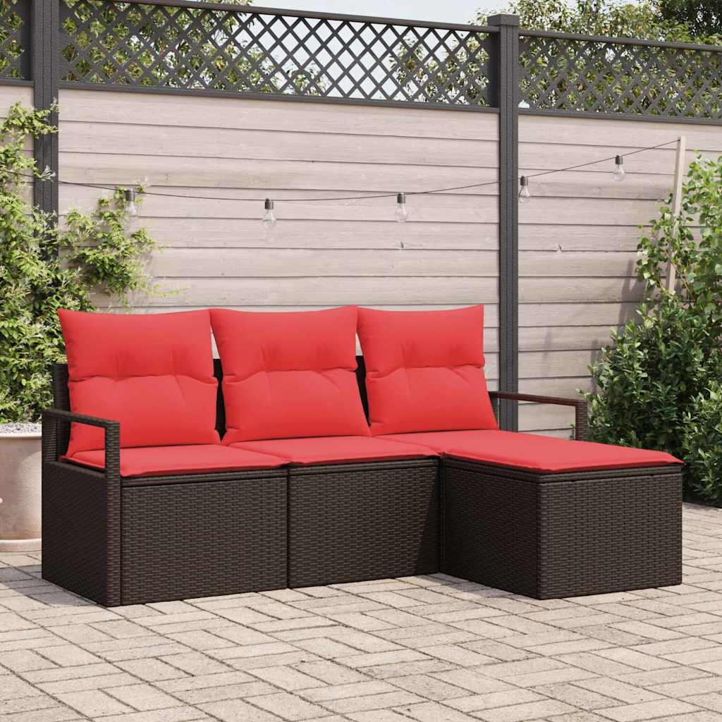 Set sofe 4 pcs Smeđa poliratan