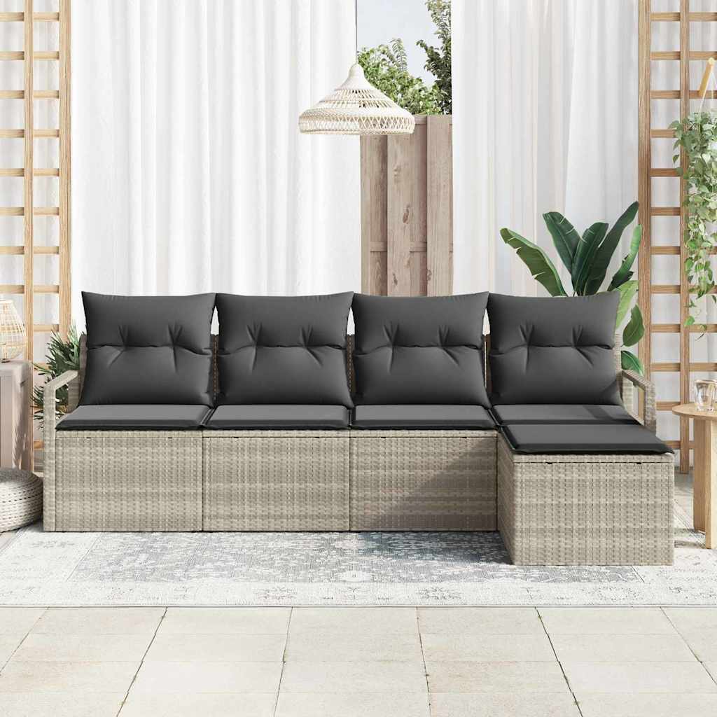 Set sofe s jastukom 5 pcs Svjetlosiva poliratan