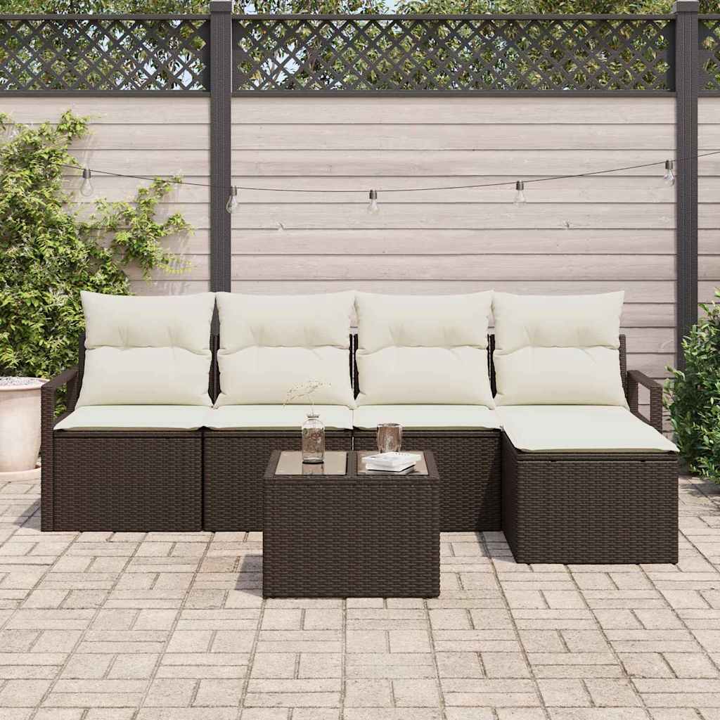 Set sofe s jastukom 6 pcs Smeđa poliratan