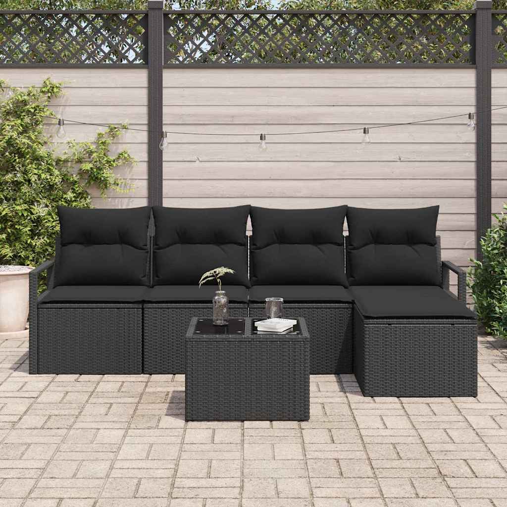 Set sofe s jastukom 6 pcs Crna poliratan