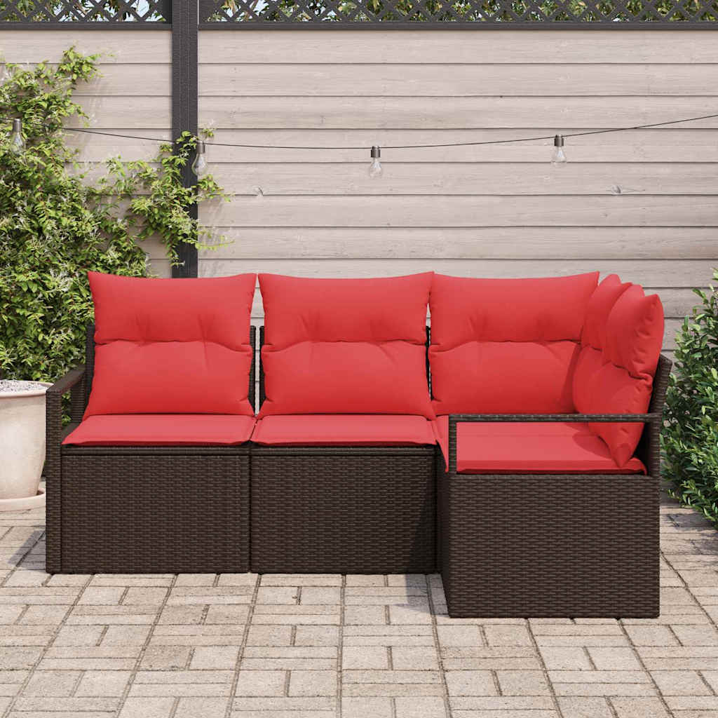 Set sofe 4 pcs Smeđa poliratan