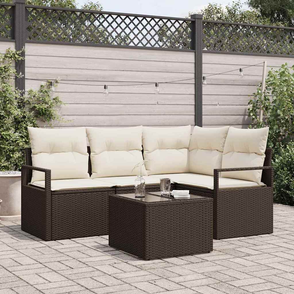 Set sofe 5 pcs Smeđa poliratan
