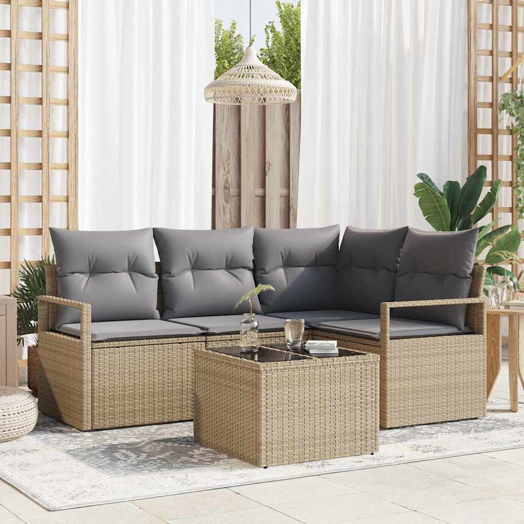 Set sofe 5 pcs Bež poliratan