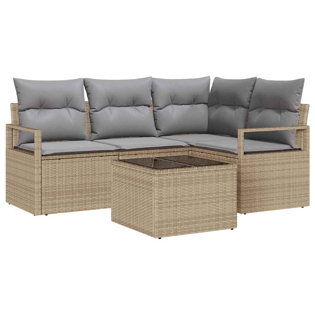 Set sofe 5 pcs Bež poliratan
