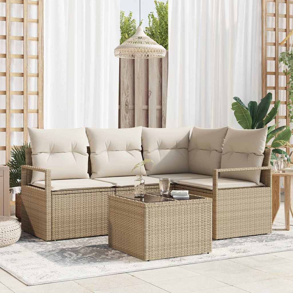 Set sofe 5 pcs Bež poliratan
