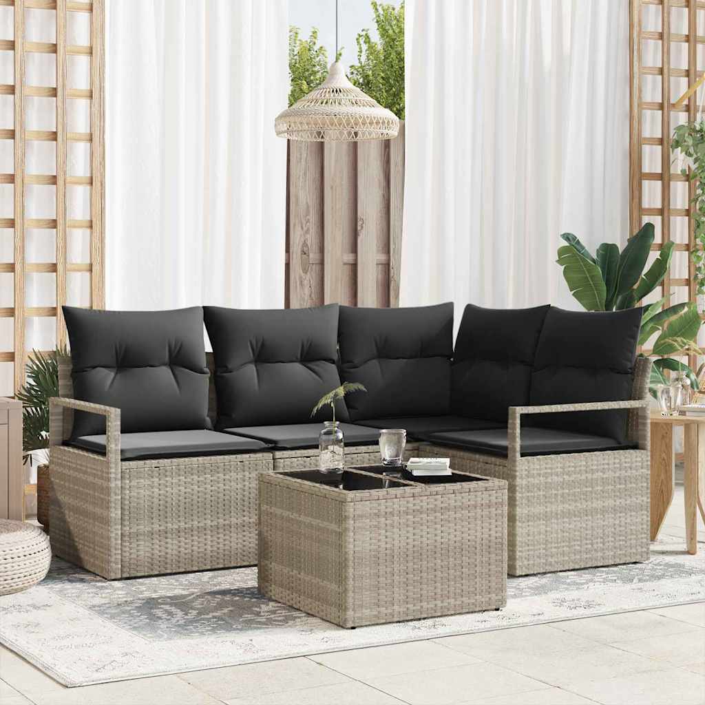 Set sofe 5 pcs Svjetlosiva poliratan