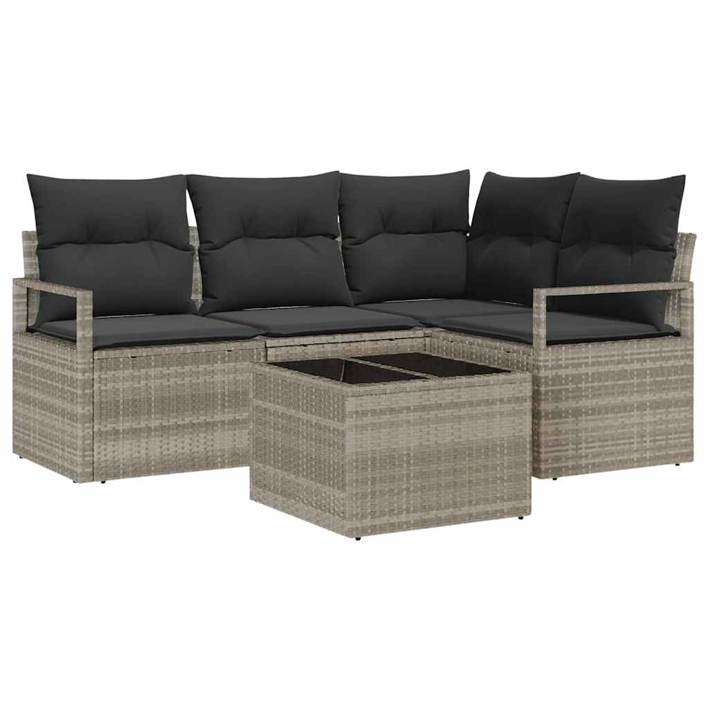 Set sofe 5 pcs Svjetlosiva poliratan