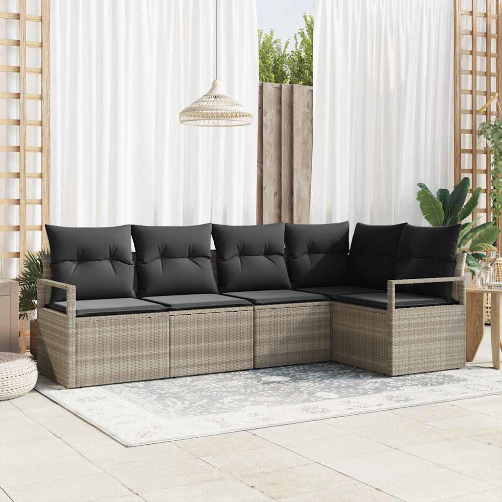 Set sofe s jastukom 5 pcs Svjetlosiva poliratan
