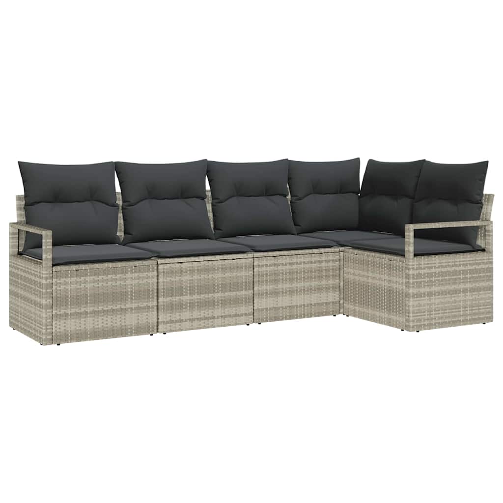 Set sofe s jastukom 5 pcs Svjetlosiva poliratan