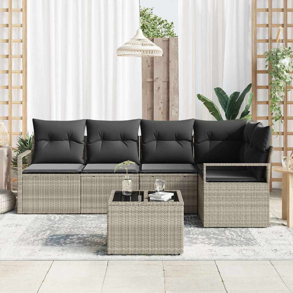 Set sofe s jastukom 6 pcs Svijetlo siva poliratan