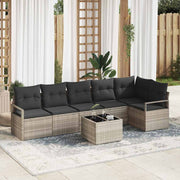 Set sofe 7 pcs Svjetlosiva poliratan