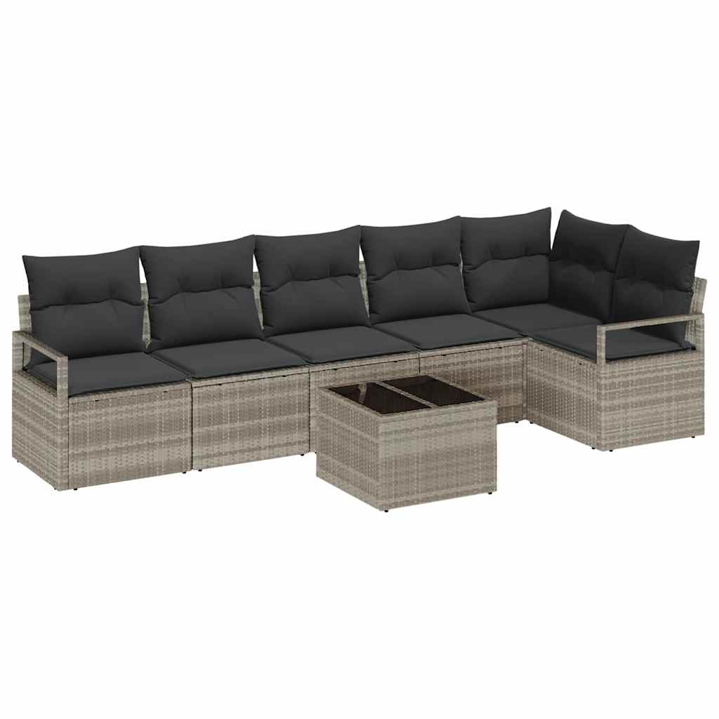 Set sofe 7 pcs Svjetlosiva poliratan