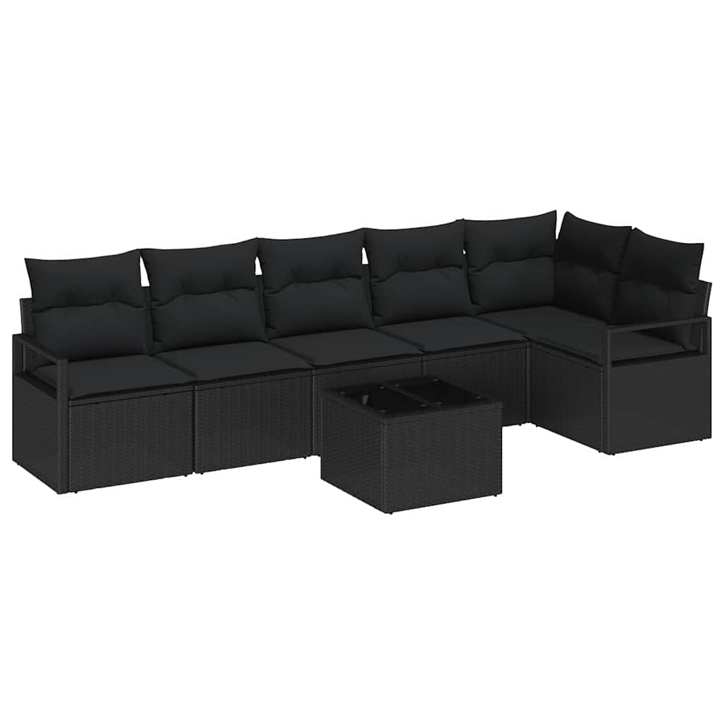 Set sofe s jastukom 7 pcs Crna poliratan