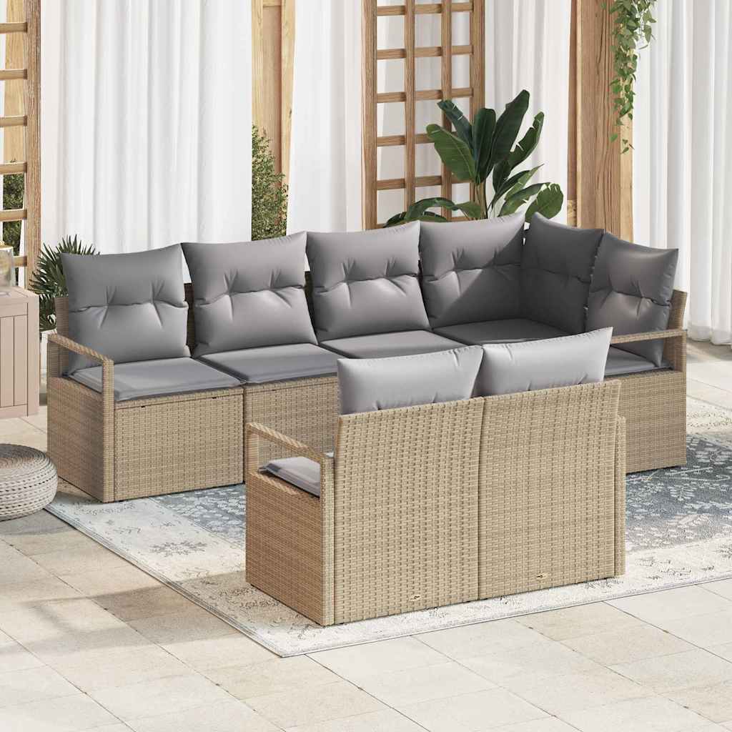 Set sofe 7 pcs Bež poliratan
