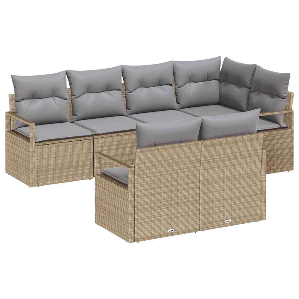 Set sofe 7 pcs Bež poliratan