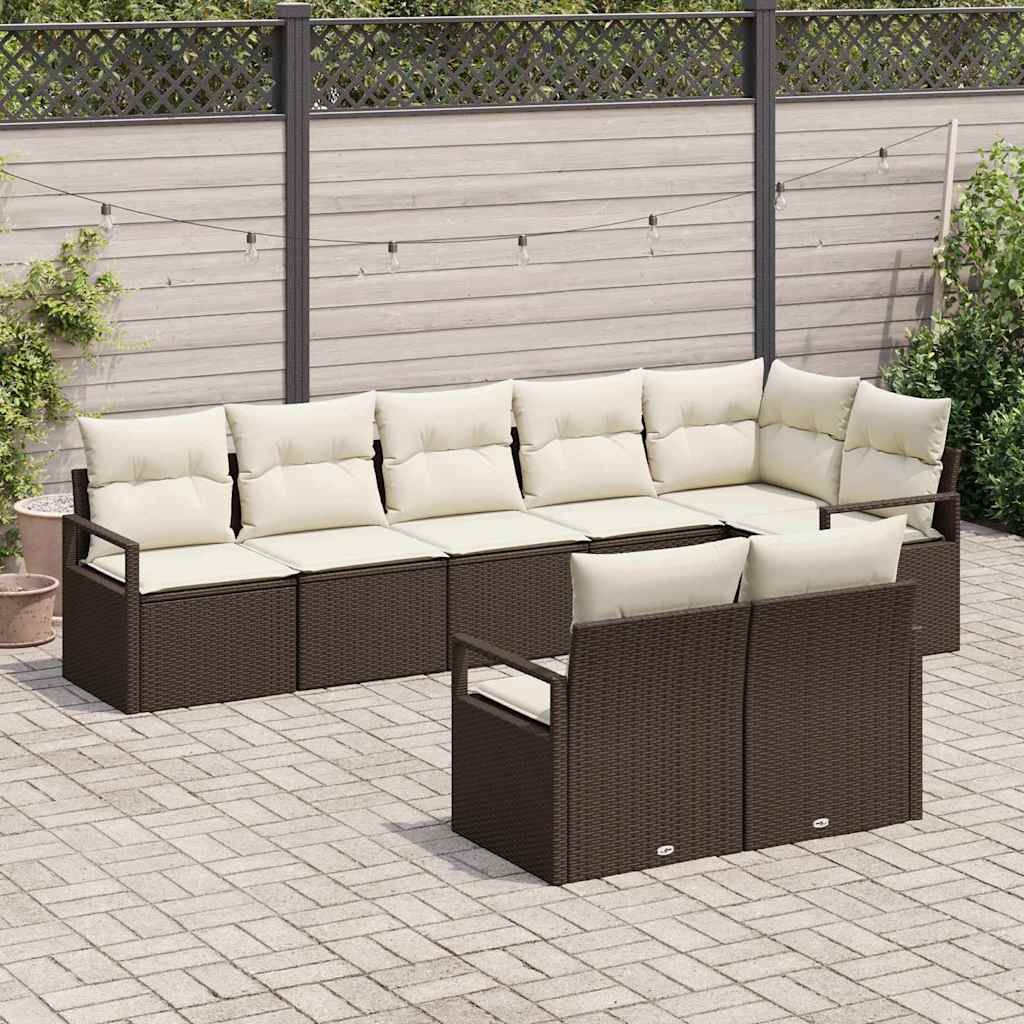 Set sofe 8 pcs Smeđa poliratan
