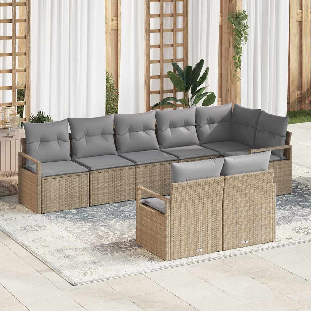 Set sofe 8 pcs Bež poliratan