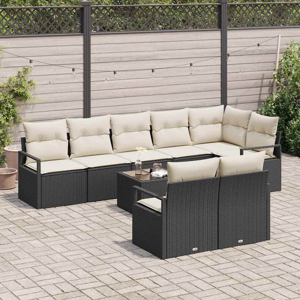 Set sofe s jastukom 9 pcs Crna poliratan