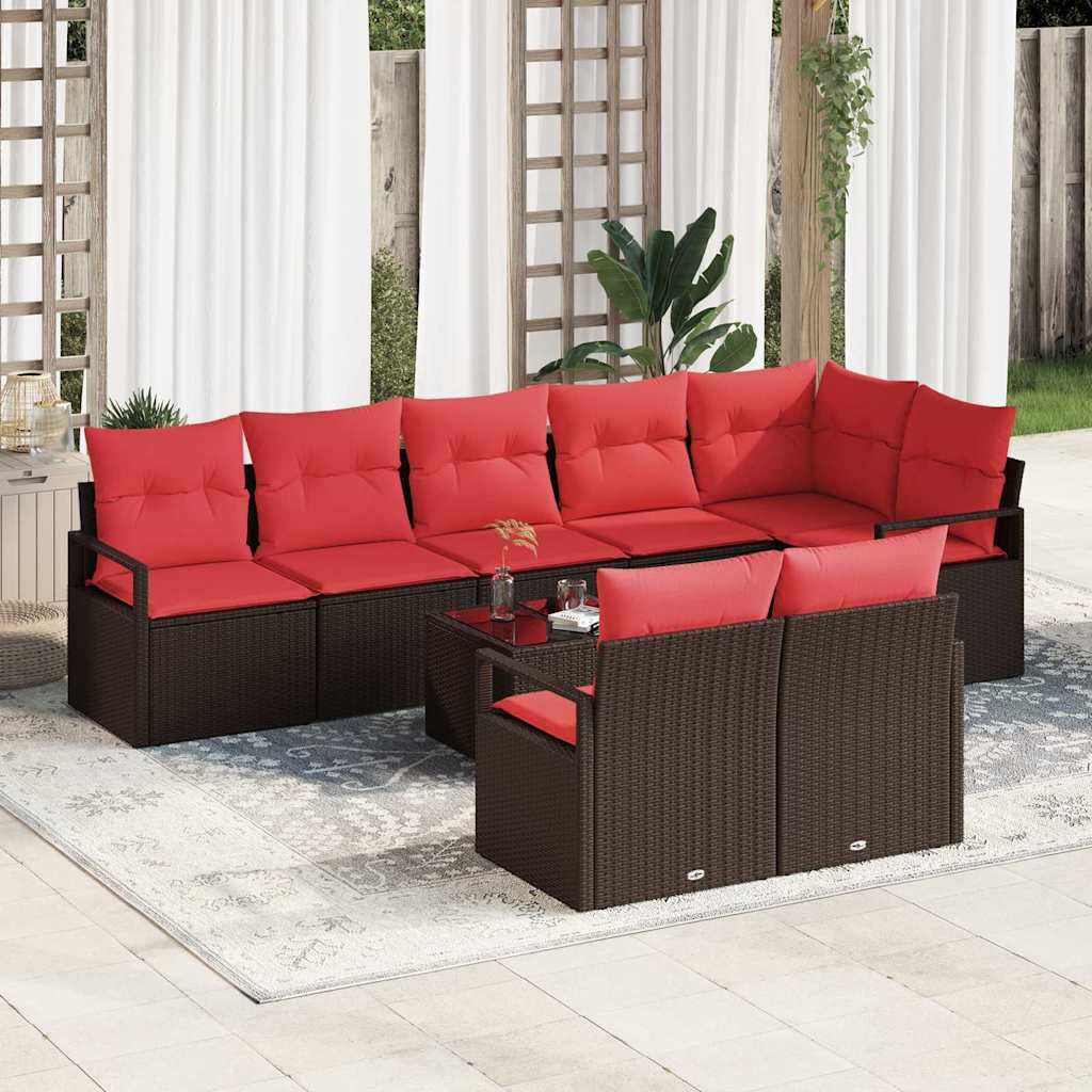 Set sofe 9 pcs Smeđa poliratan