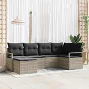 Set sofe 6 pcs Svjetlosiva poliratan