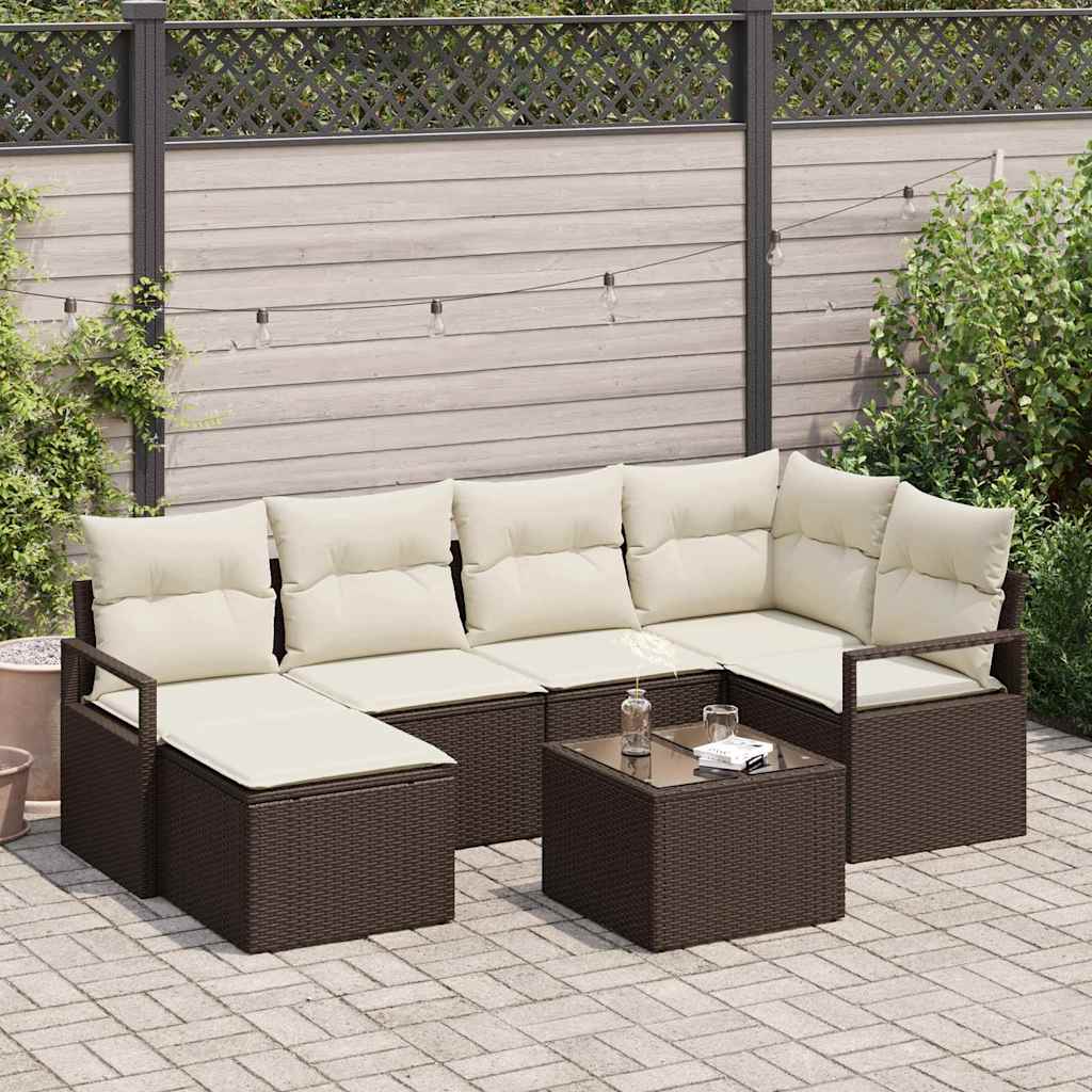 Set sofe 7 pcs Smeđa poliratan