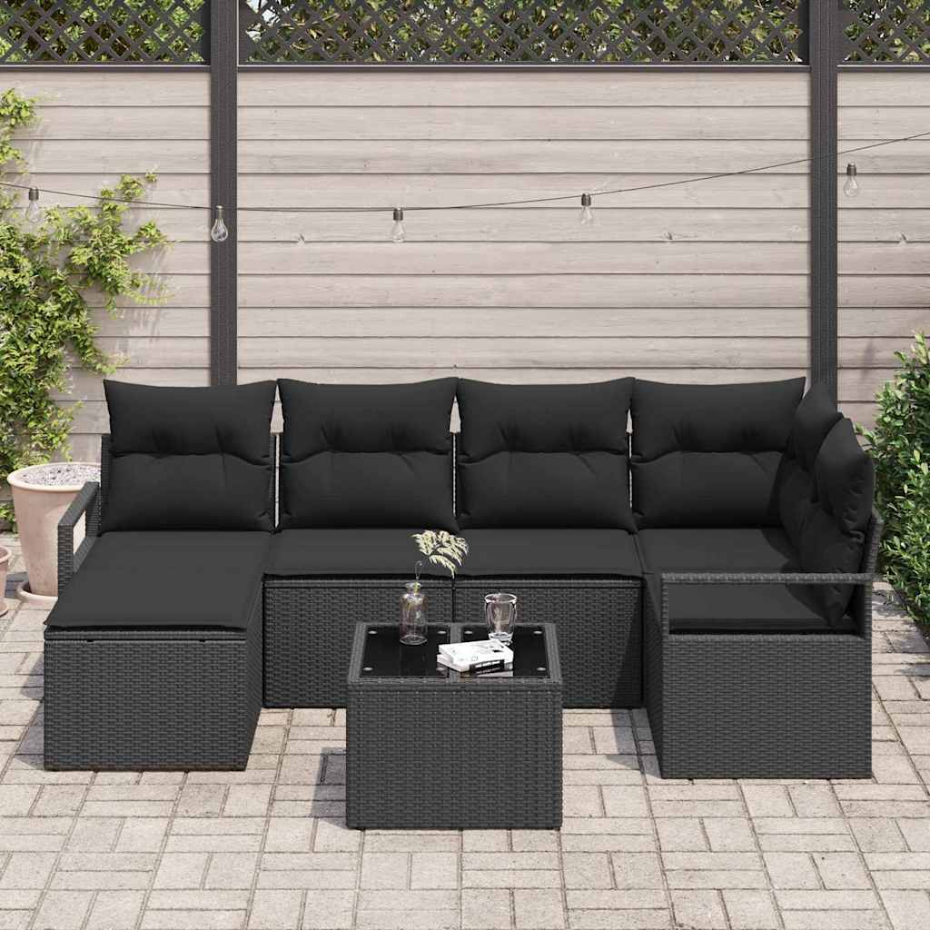 Set sofe s jastukom 7 pcs Crna poliratan