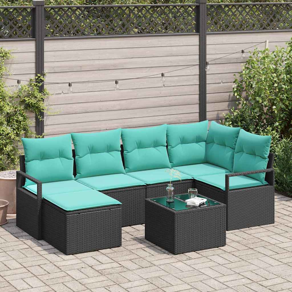 Set sofe 7 kom. Crna poliratan 232 x 122 x 85 cm