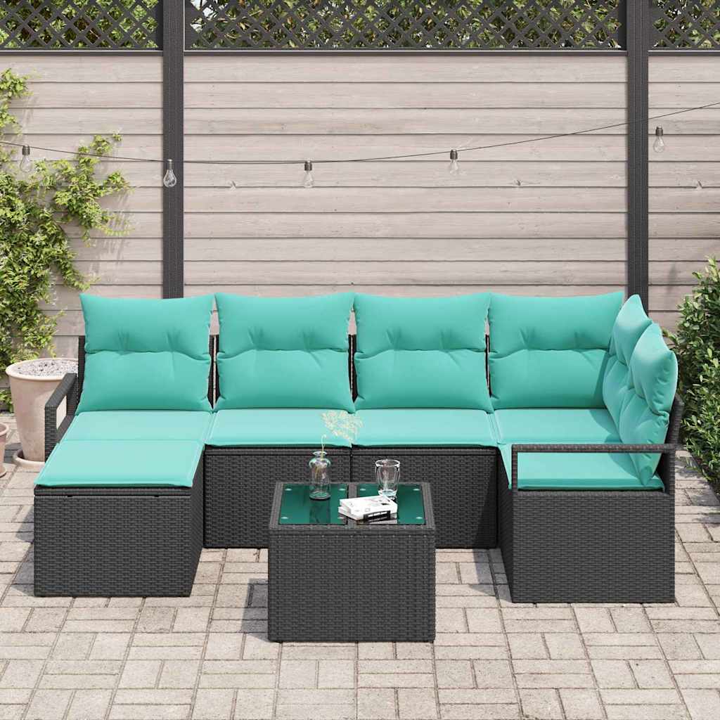 Set sofe 7 kom. Crna poliratan 232 x 122 x 85 cm