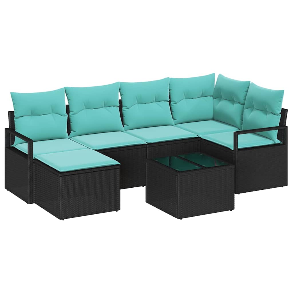 Set sofe 7 kom. Crna poliratan 232 x 122 x 85 cm