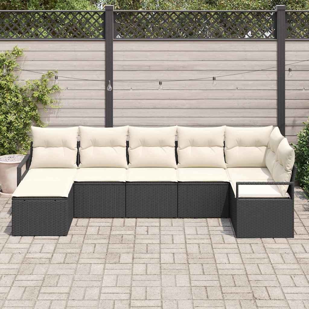 Set sofe s jastukom 7 pcs Crna poliratan