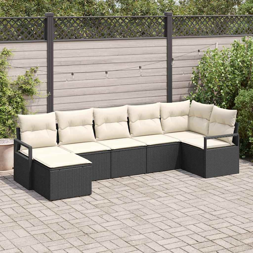 Set sofe s jastukom 7 pcs Crna poliratan