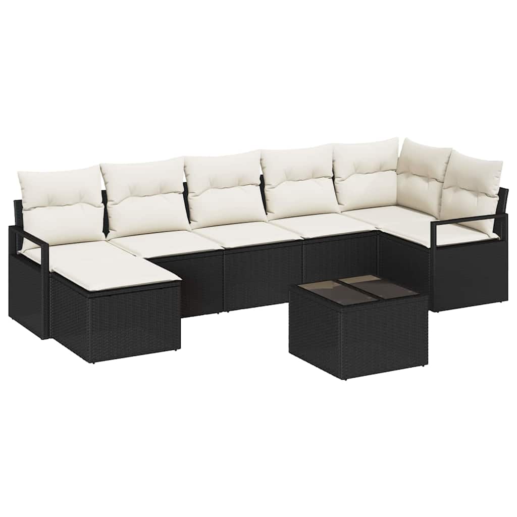 Set sofe s jastukom 8 pcs Crna poliratan