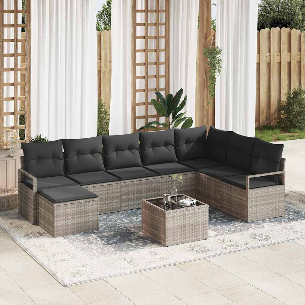 Set sofe s jastukom 8 pcs Svijetlo siva poliratan